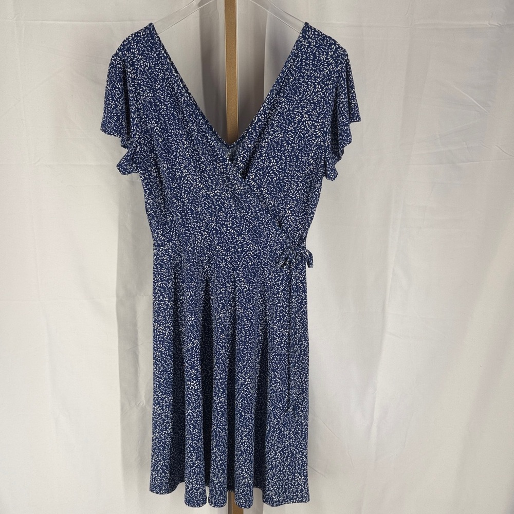 KAILEIGH Kaela Faux Wrap Knit Dress - Navy Blue - Small - Picture 3 of 11